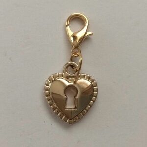 Gold Heart Lock Charm